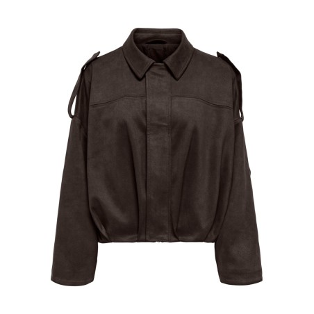 ONLY Moon-Stina faux læder bomber Jakke - Chocolate Torte