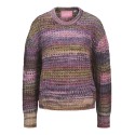 JJXX Simone striktrøje - Cabernet Stripes / MULTI SPACE DYE