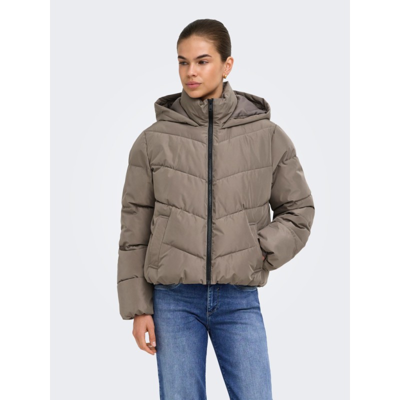 ONLY Clair puffer jakke - Walnut