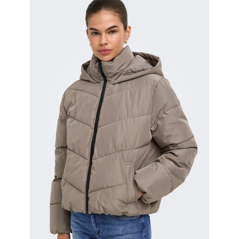ONLY Clair puffer jakke - Walnut