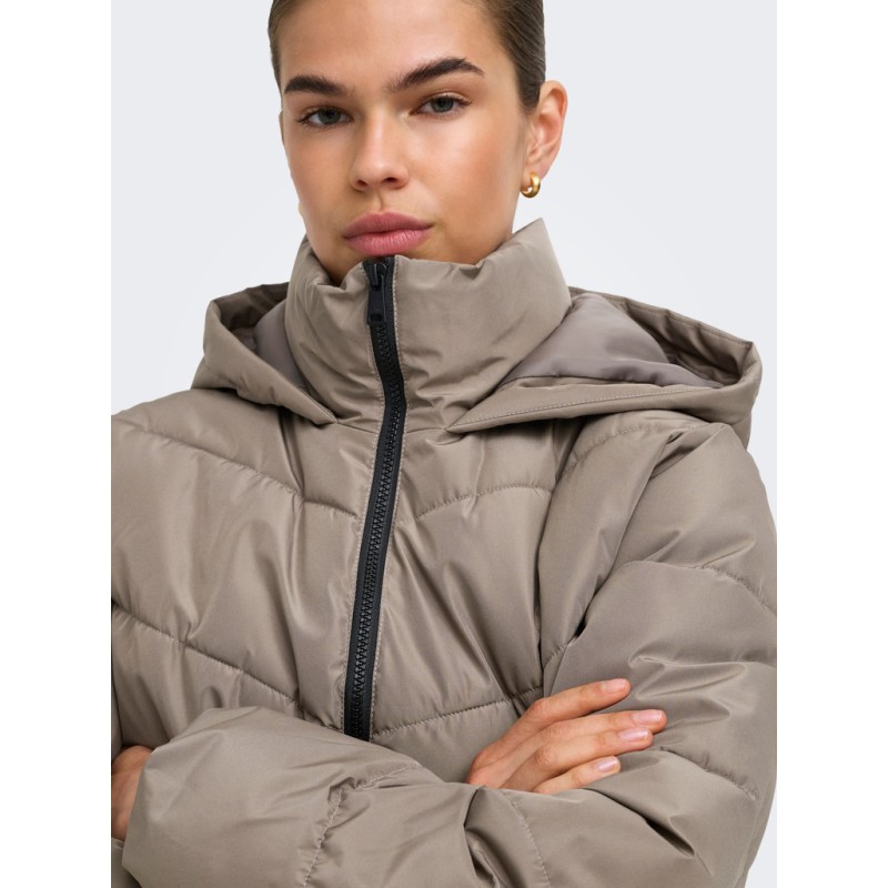 ONLY Clair puffer jakke - Walnut