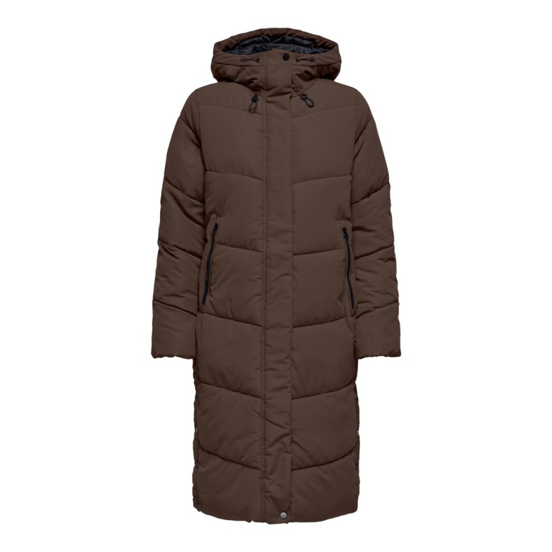 ONLY Maggi lang puffer jakke - Chocolate Brown
