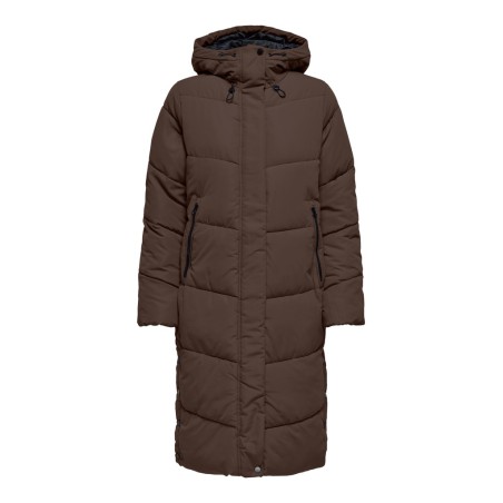 ONLY Maggi lang puffer jakke - Chocolate Brown