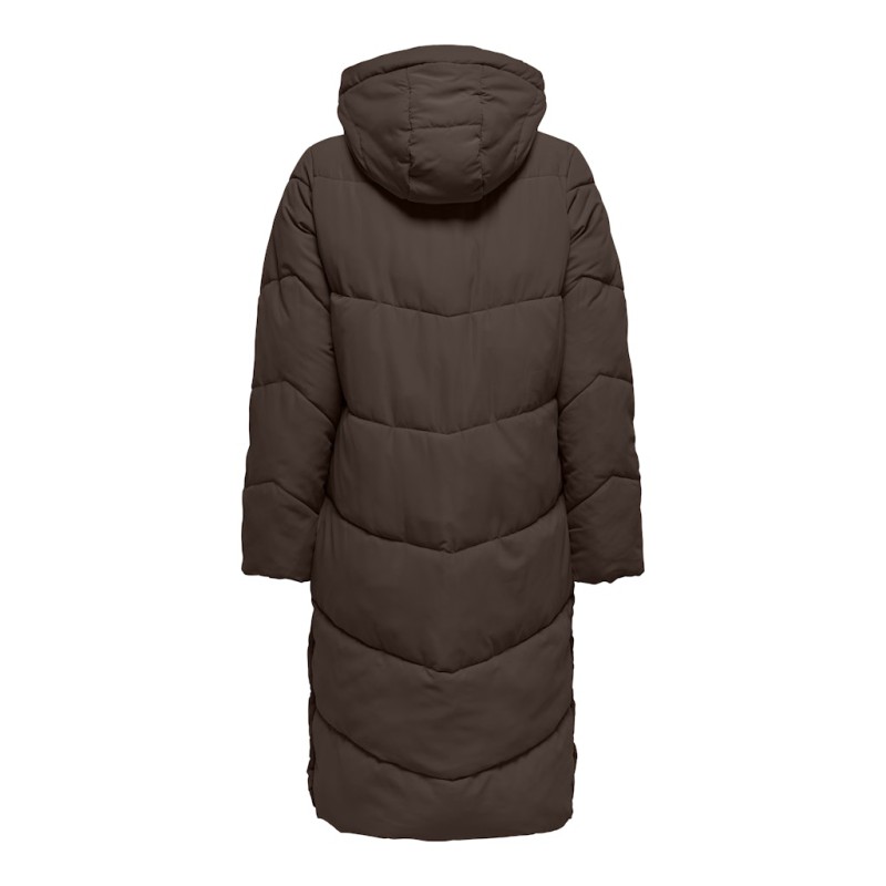 ONLY Maggi lang puffer jakke - Chocolate Brown