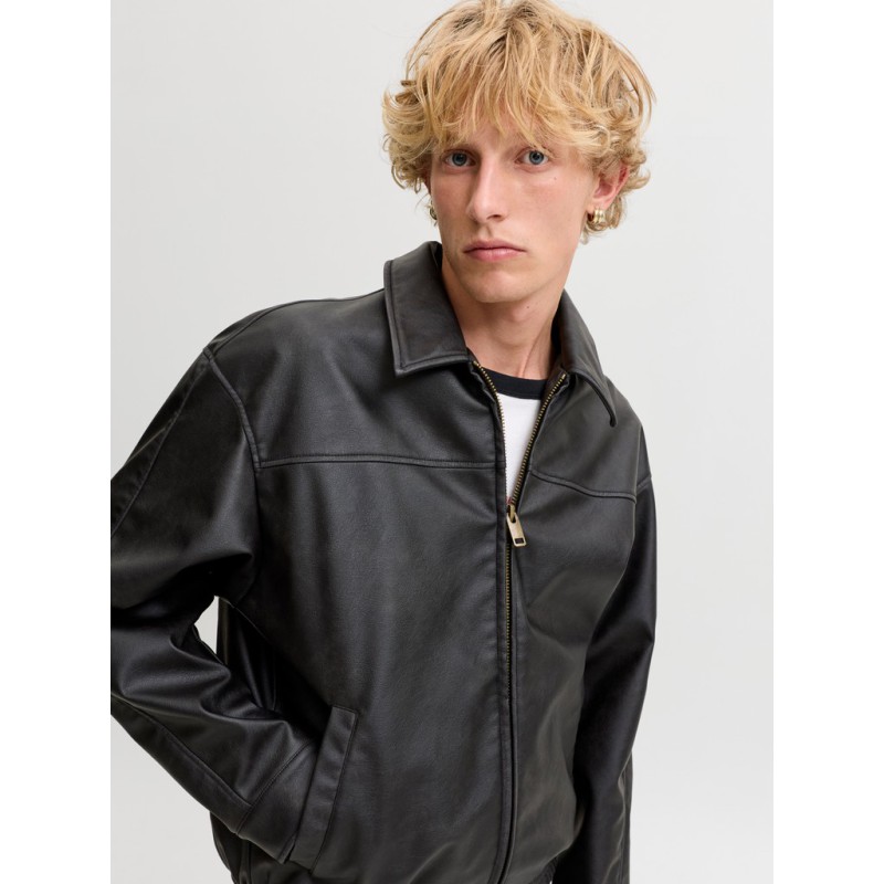 JACK & JONES Marlon PU jakke - Black