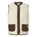 PIECES Anastacia teddy vest - Birch / WREN