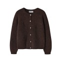 NAME IT KIDS Rifey langærmet strikcardigan - Chocolate Plum
