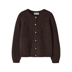 NAME IT KIDS Rifey langærmet strikcardigan - Chocolate Plum