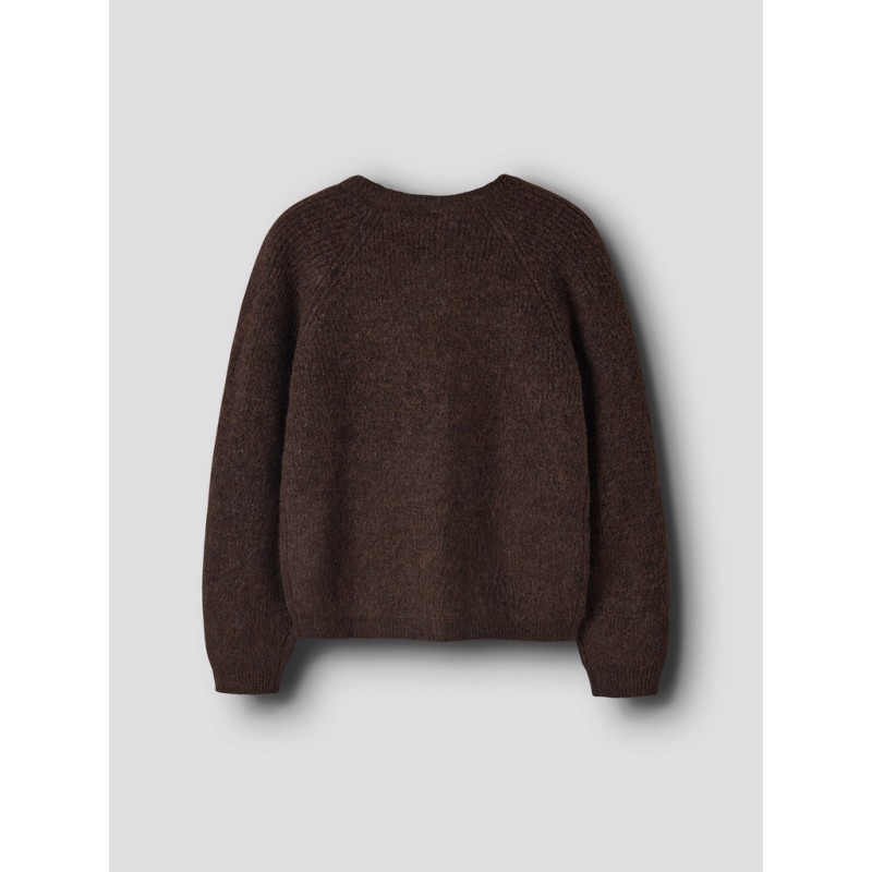 NAME IT KIDS Rifey langærmet strikcardigan - Chocolate Plum