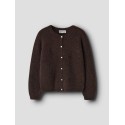 NAME IT KIDS Rifey langærmet strikcardigan - Chocolate Plum