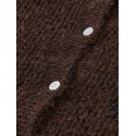 NAME IT KIDS Rifey langærmet strikcardigan - Chocolate Plum