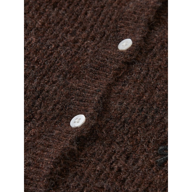 NAME IT KIDS Rifey langærmet strikcardigan - Chocolate Plum