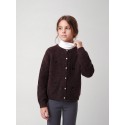 NAME IT KIDS Rifey langærmet strikcardigan - Chocolate Plum