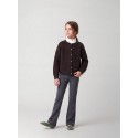 NAME IT KIDS Rifey langærmet strikcardigan - Chocolate Plum