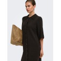 ONLY Alivia strikkjole - Coffee Bean / Button / Melange