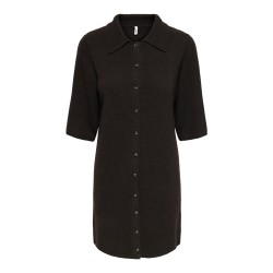 ONLY Alivia strikkjole - Coffee Bean / Button / Melange