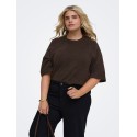ONLY CARMAKOMA Simoni 3/4 strik pullover - Coffee Bean / MELANGE
