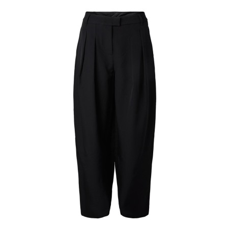 PIECES Olivia mid waist barrel bukser - Black