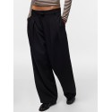PIECES Olivia mid waist barrel bukser - Black