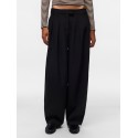 PIECES Olivia mid waist barrel bukser - Black