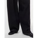 PIECES Olivia mid waist barrel bukser - Black