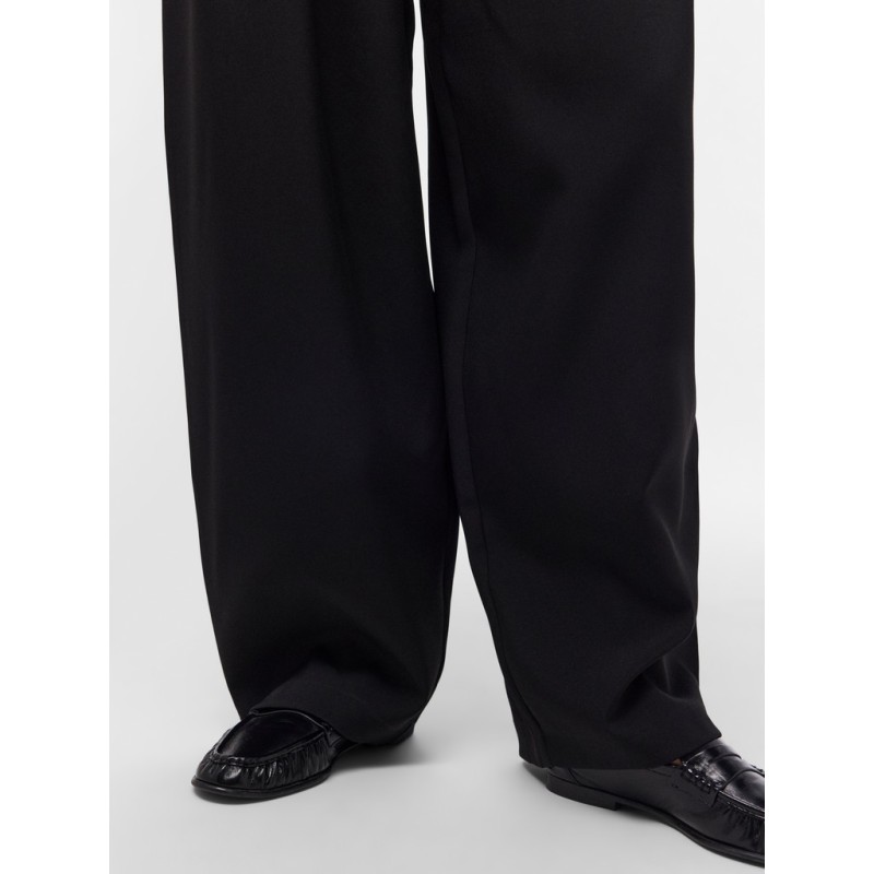 PIECES Olivia mid waist barrel bukser - Black