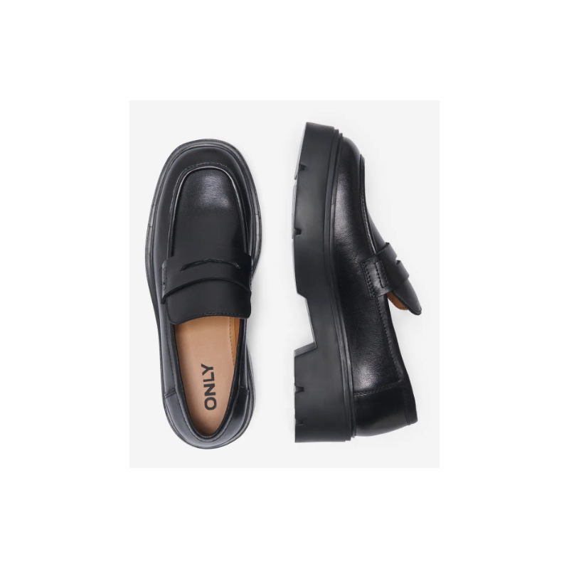 ONLY Alma læder loafers - Black