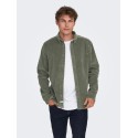 ONLY & SONS Michael langærmet fløjl skjorte - Castor Gray