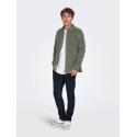 ONLY & SONS Michael langærmet fløjl skjorte - Castor Gray