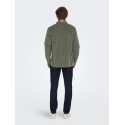 ONLY & SONS Michael langærmet fløjl skjorte - Castor Gray