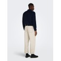 ONLY & SONS Michael langærmet fløjl skjorte - Dark Sapphire
