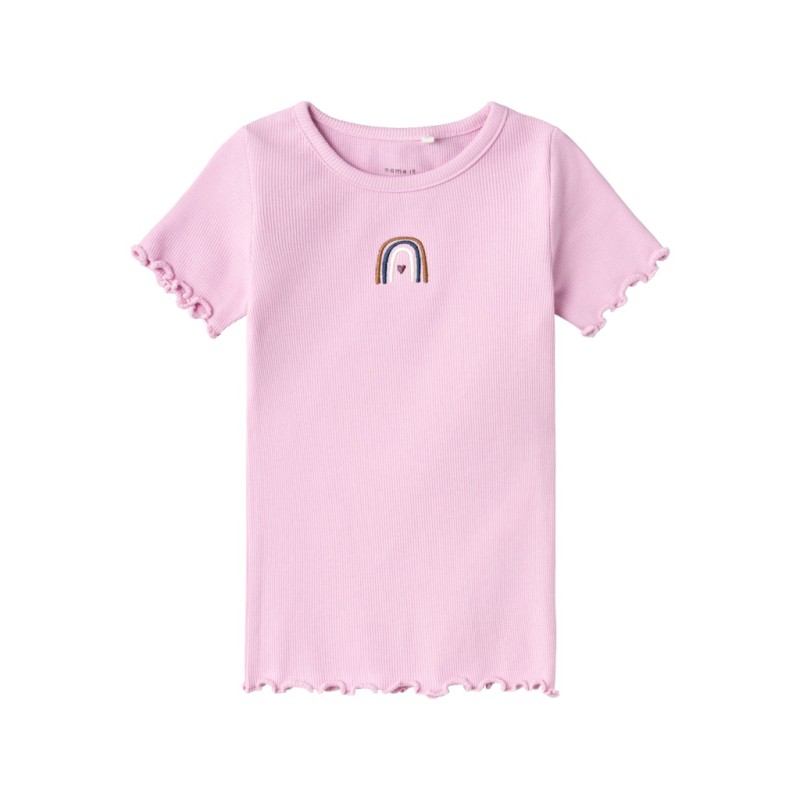 NAME IT MINI Katte Kortærmet X-slim Top - Pastel Lavender