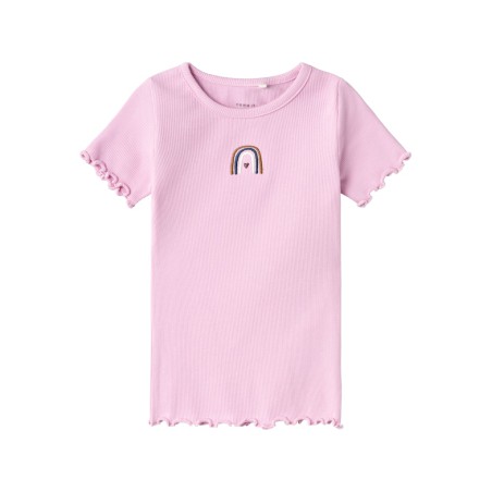 NAME IT MINI Katte Kortærmet X-slim Top - Pastel Lavender