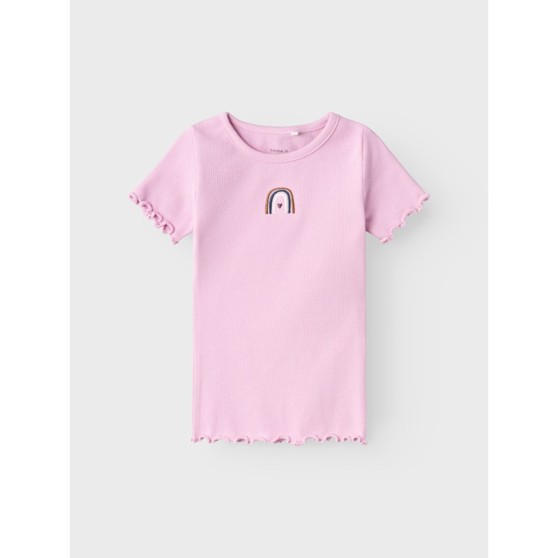 NAME IT MINI Katte Kortærmet X-slim Top - Pastel Lavender