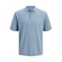 JJ REBEL Callum Strik Polo S/S - Faded Denim