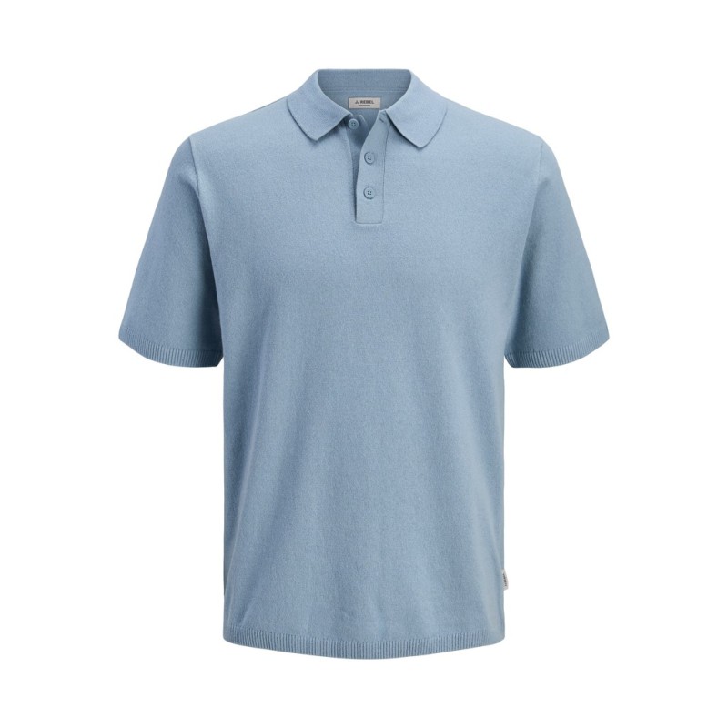JJ REBEL Callum Strik Polo S/S - Faded Denim