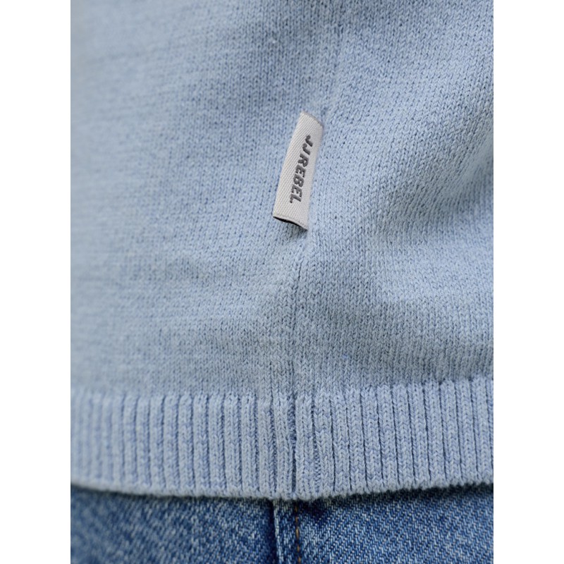 JJ REBEL Callum Strik Polo S/S - Faded Denim
