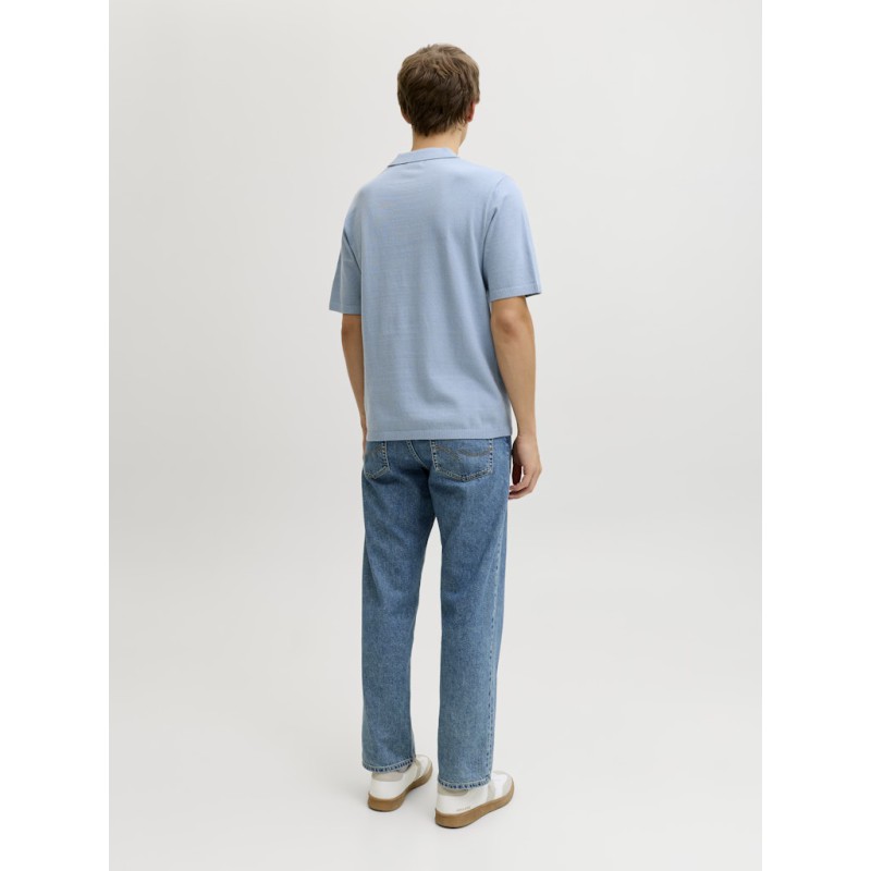 JJ REBEL Callum Strik Polo S/S - Faded Denim