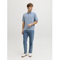JJ REBEL Callum Strik Polo S/S - Faded Denim