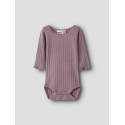 NAME IT BABY Wossa rib langærmet body - Toadstool