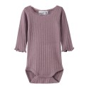 NAME IT BABY Wossa rib langærmet body - Toadstool