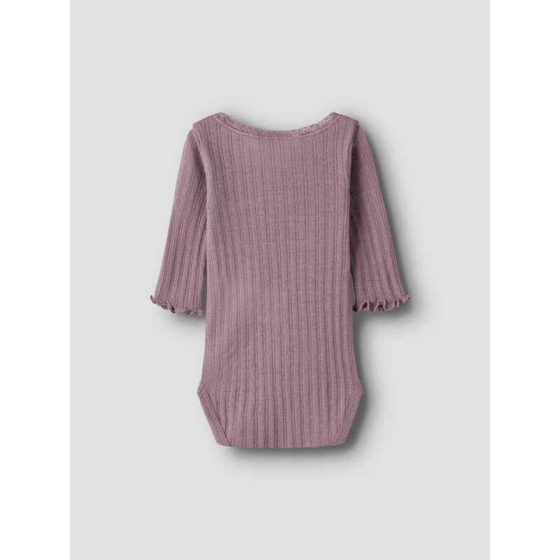 NAME IT BABY Wossa rib langærmet body - Toadstool