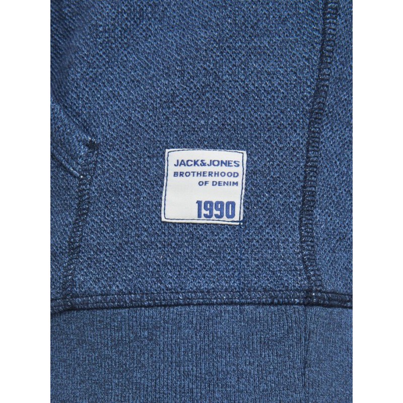 JACK & JONES STRUCTURE APPLICATION SWEAT HOOD L/S- NAVYY BLAZER