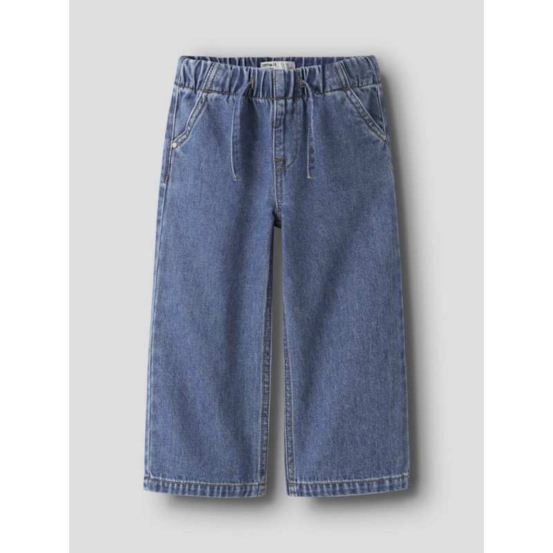 NAME IT Mini Rose brede pull-up jeans - Medium Blue Denim