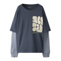 NAME IT Nasim langærmet bluse - Ombre Blue