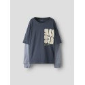 NAME IT Nasim langærmet bluse - Ombre Blue