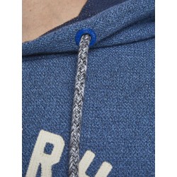 JACK & JONES STRUCTURE APPLICATION SWEAT HOOD L/S- NAVYY BLAZER