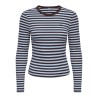 ONLY Val langærmet stribet bluse - Coffee Bean / Cashmere Blue
