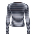 ONLY Val langærmet stribet bluse - Coffee Bean / Cashmere Blue