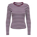 ONLY Val langærmet stribet bluse -  Fig / Dusty blue